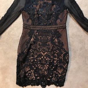 Black and Nude dress with sleeves